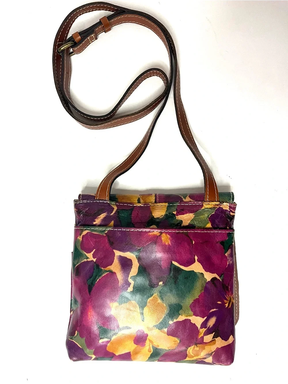 Patricia Nash Granada Crossbody Bag in Blooming Romance Floral Leather Print
